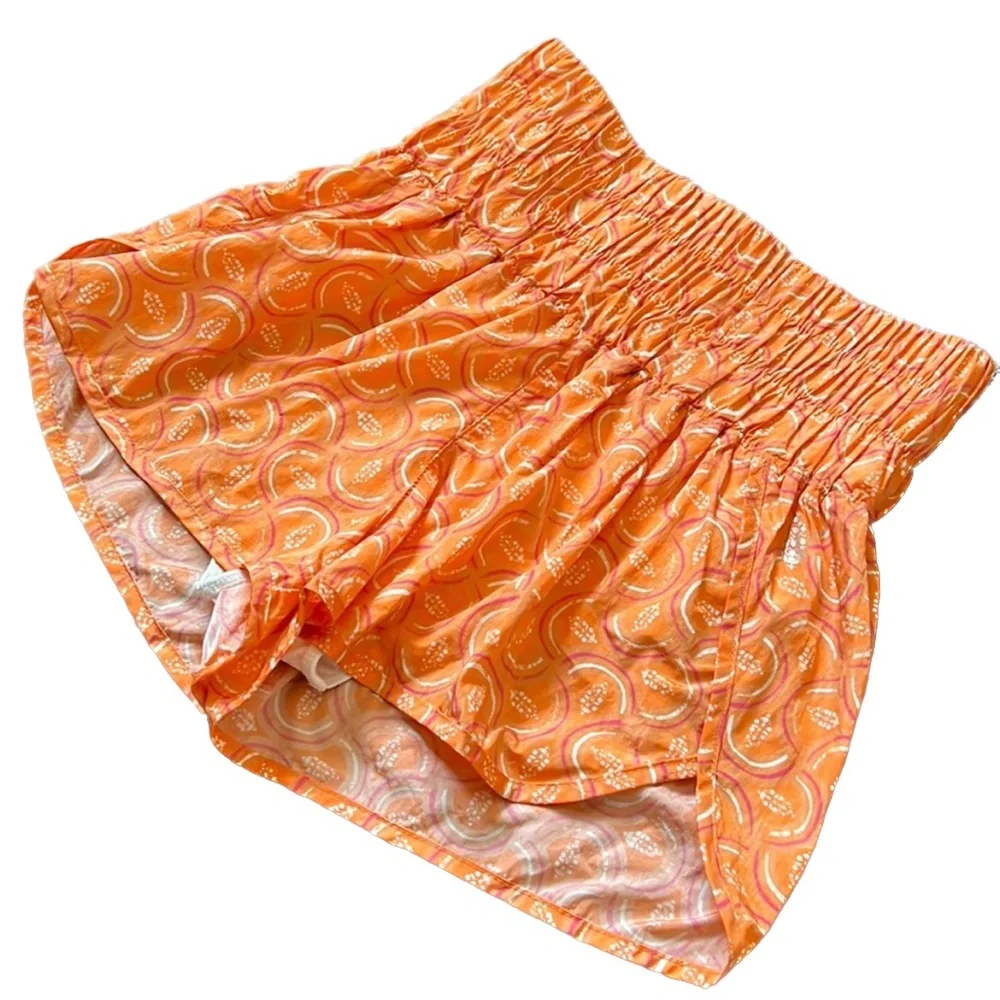 NWOT Free People’s The Way Home Printed Logo Shorts